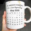 A Sweet Ending To A New Beginning, Graduate And Calendar - Personalized Custom Coffee Mug - GRAD028_MG