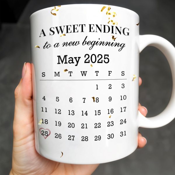 A Sweet Ending To A New Beginning, Graduate And Calendar - Personalized Custom Coffee Mug - GRAD028_MG