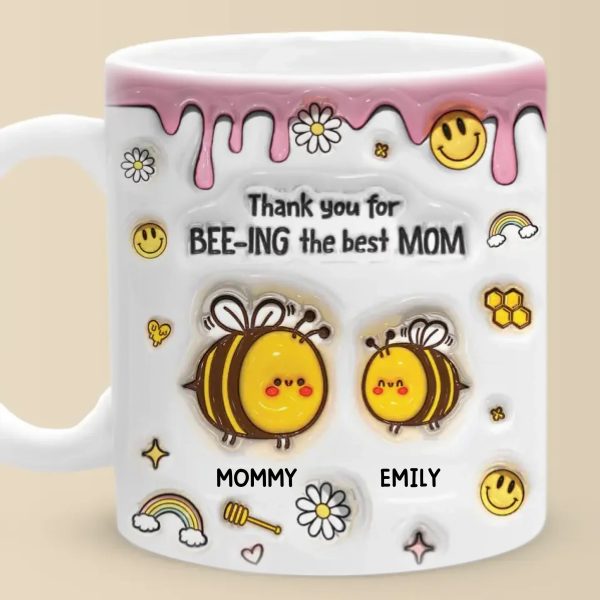 A Sweet Way To Celebrate The Love Between Mom And Daughter - Family Personalized Custom 3D Inflated Effect Printed Mug - Gift For Mom, Daughter