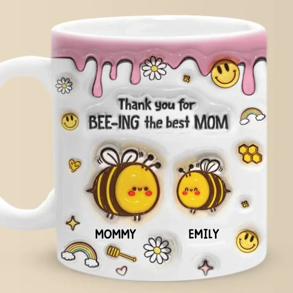 A Sweet Way To Celebrate The Love Between Mom And Daughter - Family Personalized Custom 3D Inflated Effect Printed Mug - Gift For Mom, Daughter
