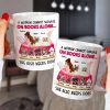 A Woman Cannot Survive On Books Alone, Girl Reading Book Dog White Mug