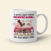 A Woman Cannot Survive On Books Alone, Girl Reading Book Dog White Mug