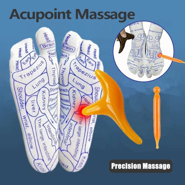 Acupressure Reflexology Socks With Massage Stick