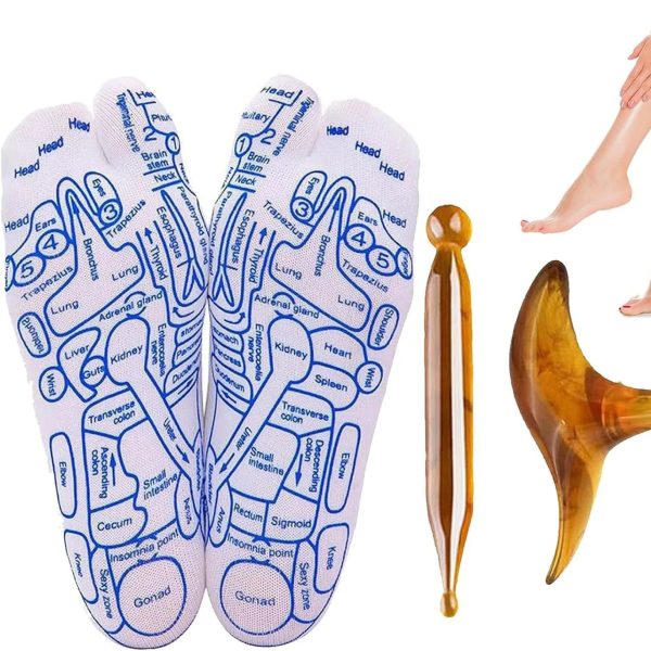 Acupressure Reflexology Socks With Massage Stick