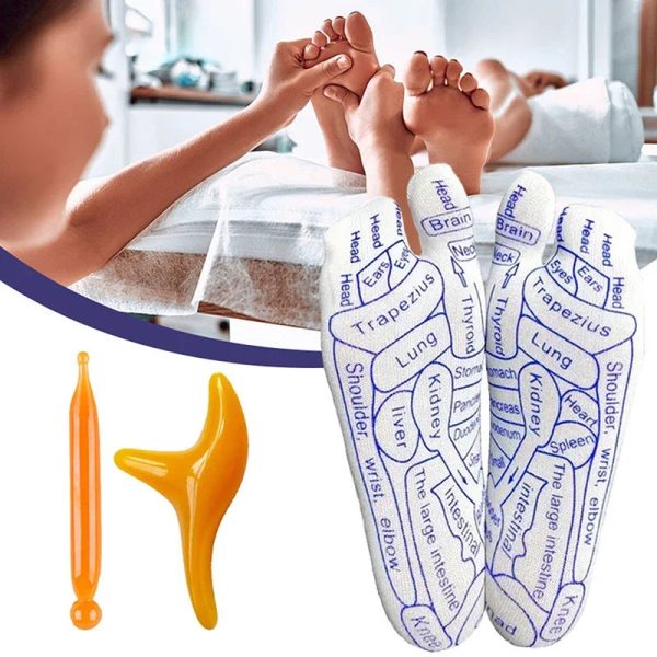 Acupressure Reflexology Socks With Massage Stick