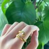 Adjustable Hug Hands Couple Ring in Silver Tone