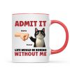 Admit It Life Would Be Boring Without Us Funny Cats Personalized Mug, Gift for Cat Dads