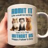 Admit It Life Would Be Boring without us Personalized Mug, Funny Father's Day Gift for Cat Dads