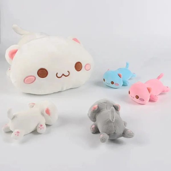 Adorable 47cm Mother Cat with 4 Mini Kittens - Perfect Gift for Kids!
