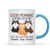 Adorable Cats Sitting Good Morning Cat Human Servant Personalized Mug