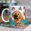 Adorable Dog Christmas White Ceramic Mug Festive Cartoon Style, Perfect Gift for Dog Lovers