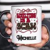 Adulting Is a Scam Humor Personalized Mug, Leopard Retro Western Gift with Custom Name