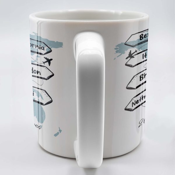 Adventuring Together Unforgettable Memories World Map Design - Personalized Custom Coffee Mug - CPL127_MG