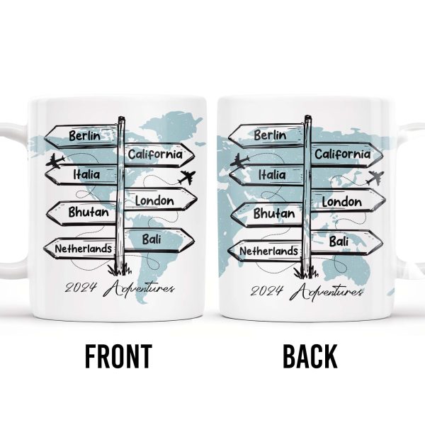 Adventuring Together Unforgettable Memories World Map Design - Personalized Custom Coffee Mug - CPL127_MG