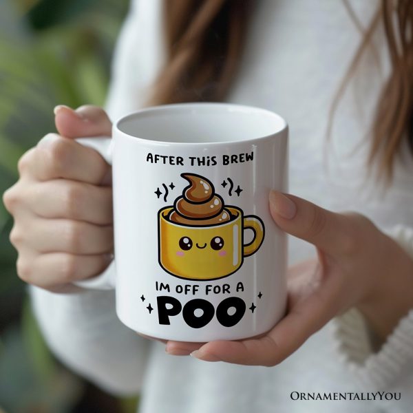 After This Brew I'm Off For a Poo Personalized Mug, Funny Coffee Lover Gift With Custom Name