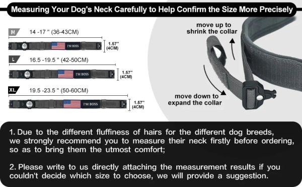 AirTag Dog Collar with Handle, Tactical Dog Collar for Large Medium Dogs