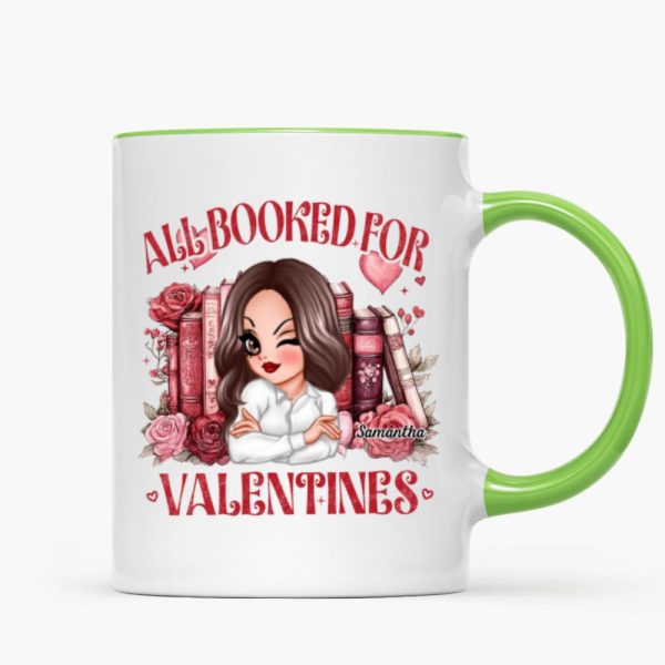 All Booked For Valentines Personalized Mug, Personalized Valentine's Gift For Book Lover