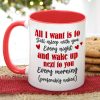 All I Want Is To Fall Asleep With You Every Night, Personalized Accent Mug, Christmas Gift For Couple