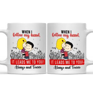 Always And Forever Peanut Couple - Personalized Accent Coffee Mug - Gift For Couple, Husband Wife | GR8 NH96