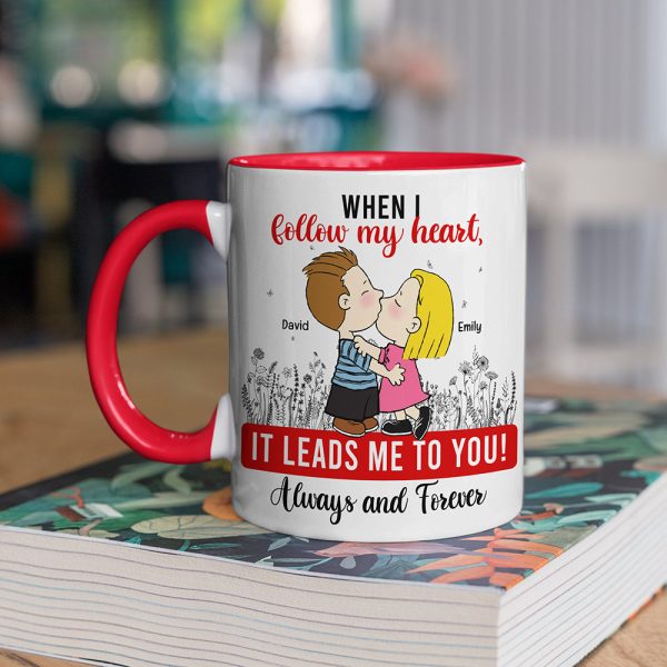 Always And Forever Peanut Couple - Personalized Accent Coffee Mug - Gift For Couple, Husband Wife | GR9 NH96