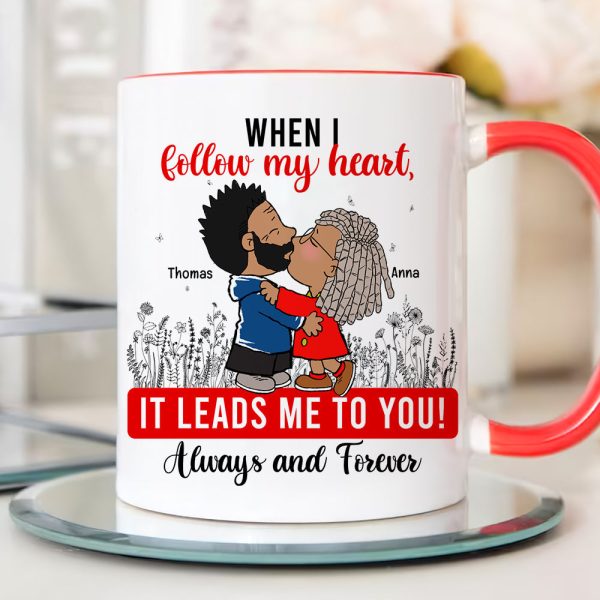 Always And Forever Peanut Couple - Personalized Accent Coffee Mug - Gift For Couple, Husband Wife | GR9 NH96
