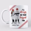 Always Be Your Biggest Fan Baseball Couple Personalized Mug