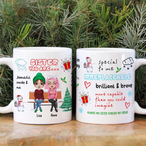 Always My Sister Forever My Friend- Personalized Coffee Mug- Gift For Sister- Christmas Gift