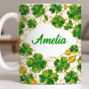 Amelia Shamrocks And Coins - Personalized Custom Coffee Mug - FAM801_MG