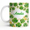 Amelia Shamrocks And Coins - Personalized Custom Coffee Mug - FAM801_MG