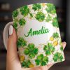 Amelia Shamrocks And Coins - Personalized Custom Coffee Mug - FAM801_MG