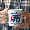 America 1776 Land of the Free Personalized Mug, Vintage 4th of July Gift with Custom Name