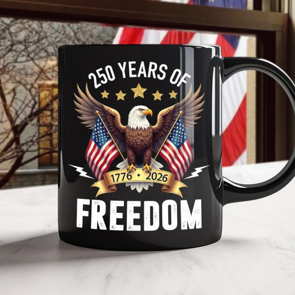 America Eagles 250 Years Of Freedom Black Mug LM32 895211