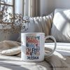 America Land of the Free Personalized Mug, Retro Floral Independence Day Gift with Custom Name