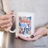 America Land of the Free Personalized Mug, Retro Floral Independence Day Gift with Custom Name