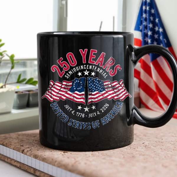 American 250 Years Semiquincentennial Patriotic Gift 2026 Black Mug LM32 895265