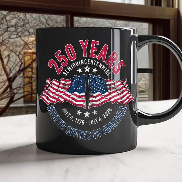 American 250 Years Semiquincentennial Patriotic Gift 2026 Black Mug LM32 895265