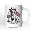 American Cowboy Dog Personalized Mug, Western 4th of July Gift with Custom Name