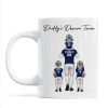 American Football Dad Dream Team Personalized Mug, Coolest Father's Day Gift For Dad