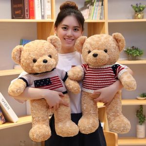 American Sweater Teddy Bear Plush Toy Soft Gift for Kids