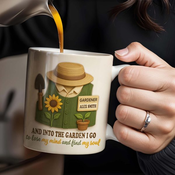 And Into The Garden I Go To Lose My Mind And Find My Soul, Gardening Tools - Personalized Custom Coffee Mug - GARD001_MG