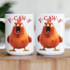 Angry Chicken Funny Mug F-Caw-F White Ceramic Coffee Cup, Perfect Gift for Friends & Coworkers