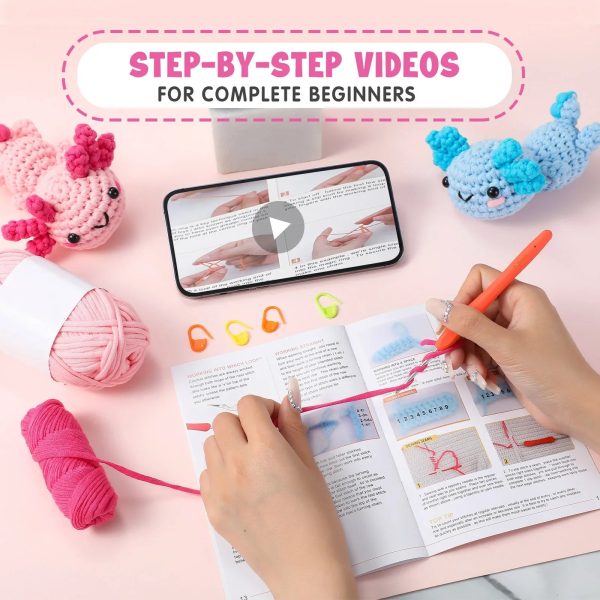 Animal DIY Crochet Kit: Easy Plush Doll with Quality Yarn & Needles