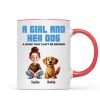 Animation Cartoon A Girl Boy And Dogs A Bond That Can't Be Broken Personalized Mug, Gift For Dog Lovers