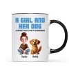 Animation Cartoon A Girl Boy And Dogs A Bond That Can't Be Broken Personalized Mug, Gift For Dog Lovers