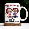 Annoying Each Other And Still Going Strong, Cartoon Couple With Hearts - Personalized Custom Coffee Mug - CPL995_MG