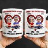 Annoying Each Other And Still Going Strong, Cartoon Couple With Hearts - Personalized Custom Coffee Mug - CPL995_MG