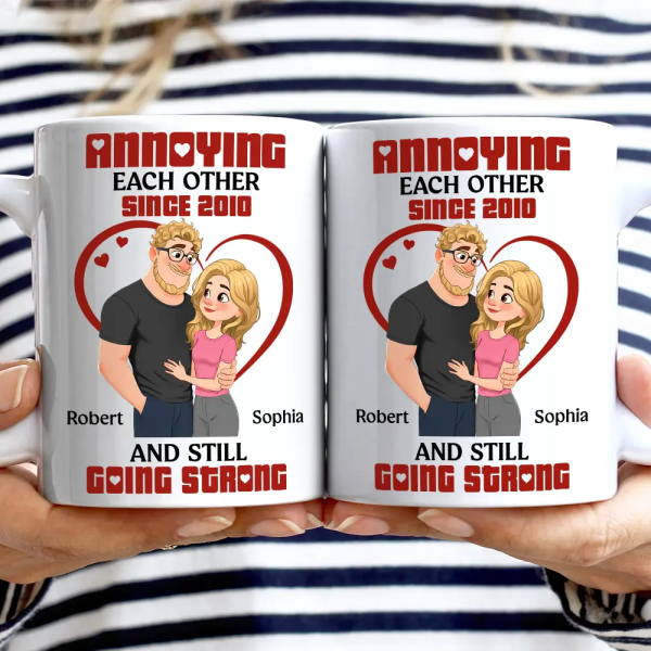 Annoying Each Other Hugging Couple - Personalized Mug