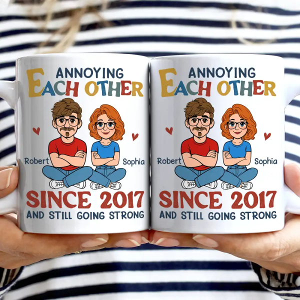 Annoying Each Other Retro Couple - Personalized Mug