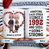 Annoying Each Other Since And Still Going Strong Hearts - Personalized Custom Coffee Mug - CPL240_MG