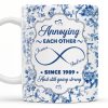 Annoying Each Other Since, Flowers and Birds Design - Personalized Custom Coffee Mug - CPL412_MG